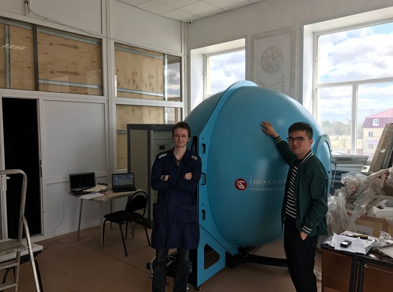 Picture 1: LISUN engineer, customer engineer and LPCE-2 Spectroradiometer & Integrating Sphere Compact Test System