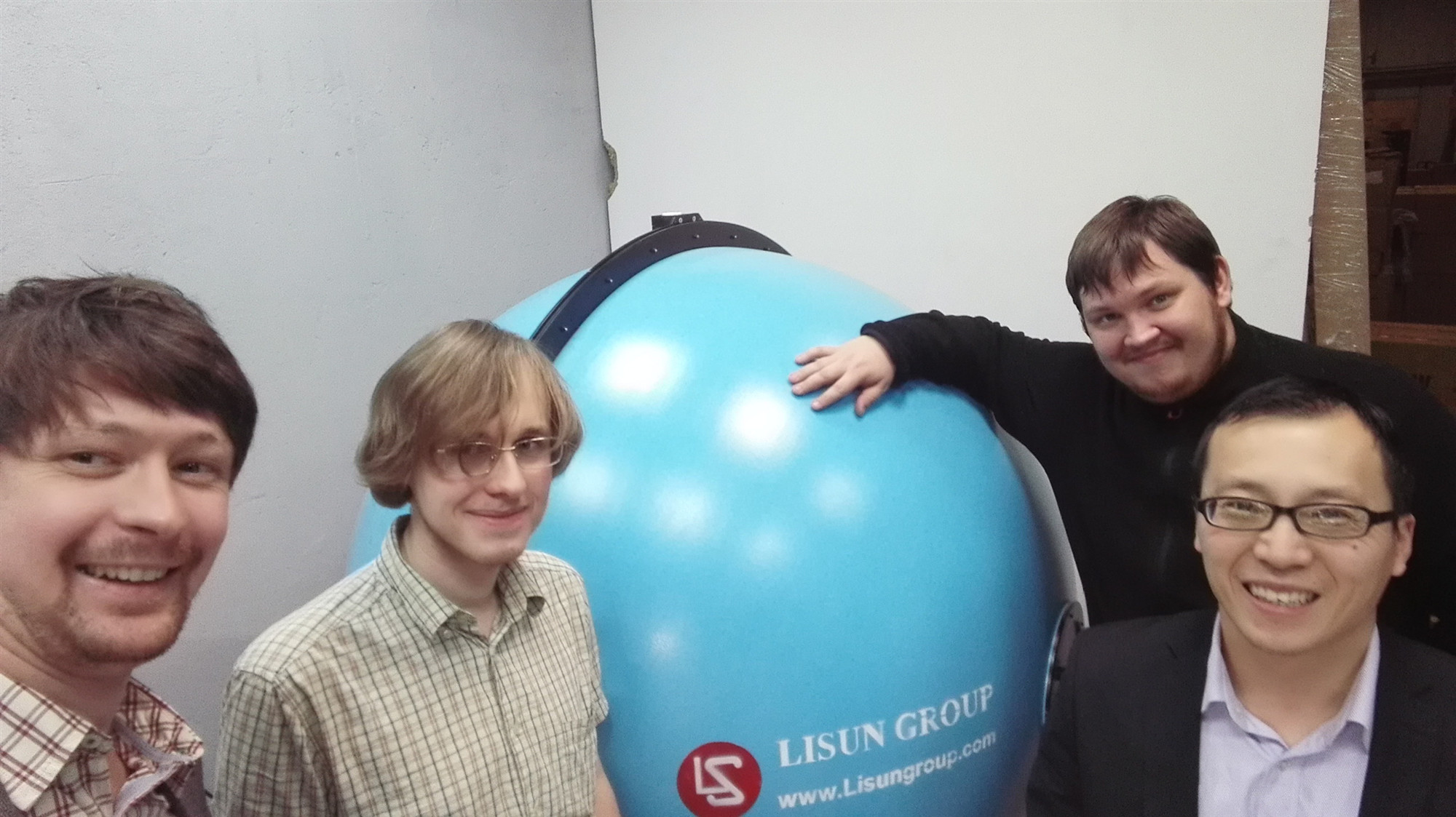 Figure 2: Russia Group photo in front of LISUN LPCE-2 High Precision Spectroradiometer Integrating Sphere System