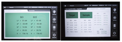 Color difference controlled by spectrophotometer