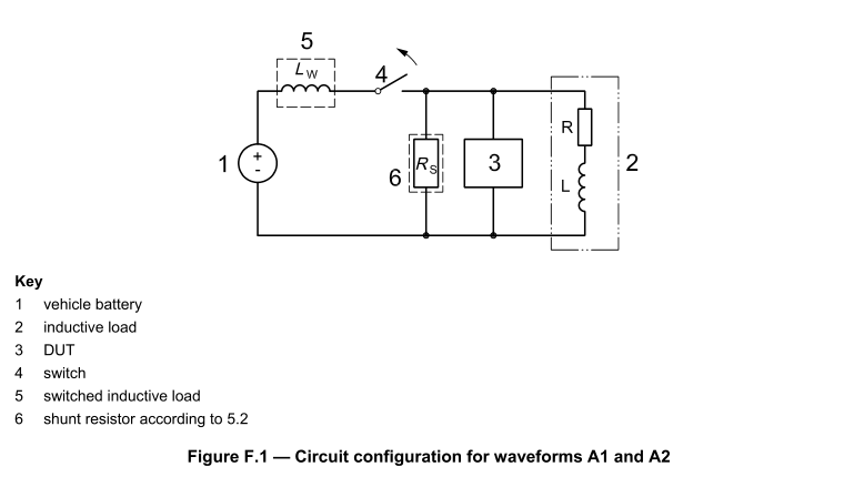 ISO 7637-2 Figure F.1 Circuit Configuration For Waveforms A1 And A2