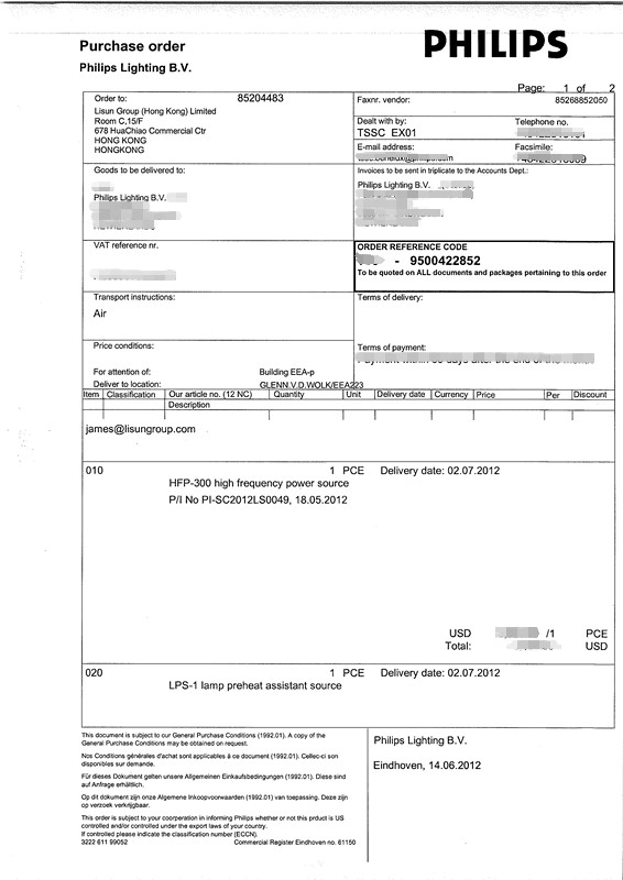 Netherland - Philips Lighting Purchased High Frequency Fluorescent Lamp Test System from Lisun Electronics Inc.