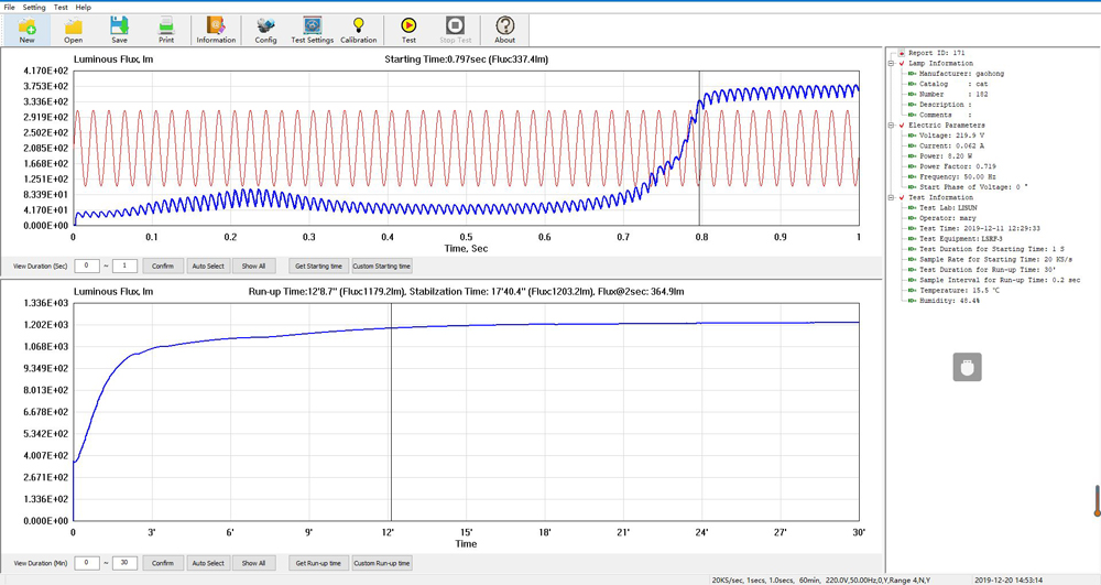 LSRF 3 Lamp Start, Run Up Time And Flicker Test System 5