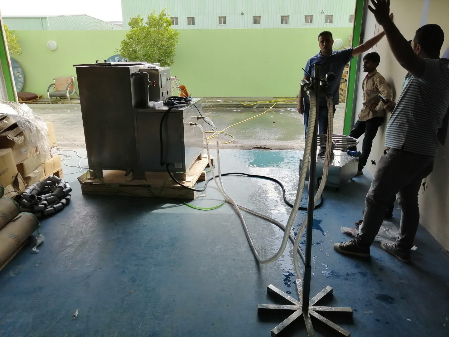 Qatar - LISUN engineer provide installation and training services for LSG-1700B Goniophotometer, YWX/Q-750 Salt Spray Chamber, JL-56 Waterproof Jet Test Device