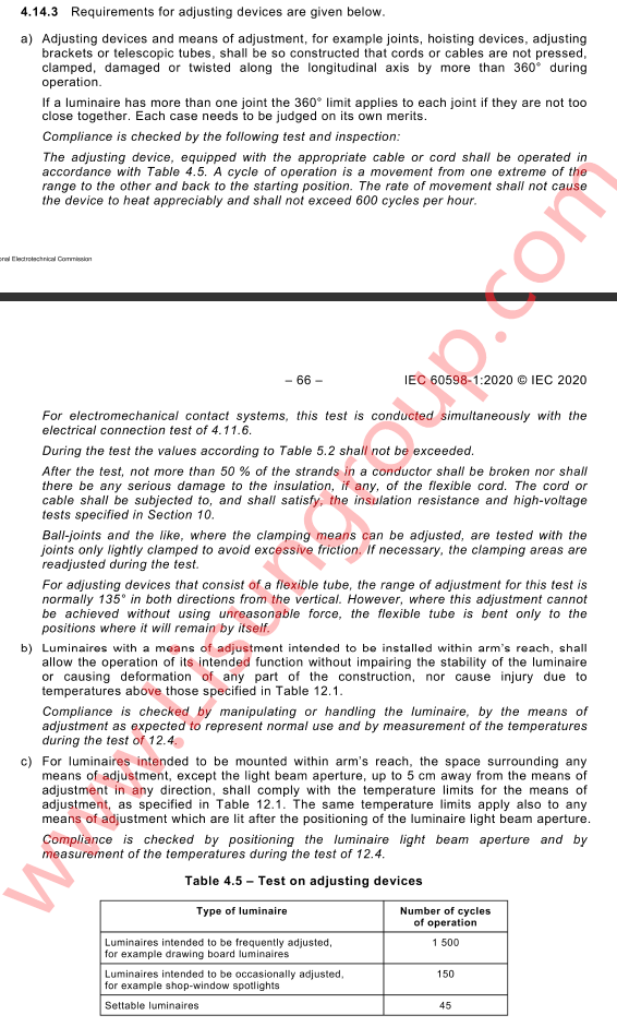 IEC60598 1 2020 Clause 4.14.3