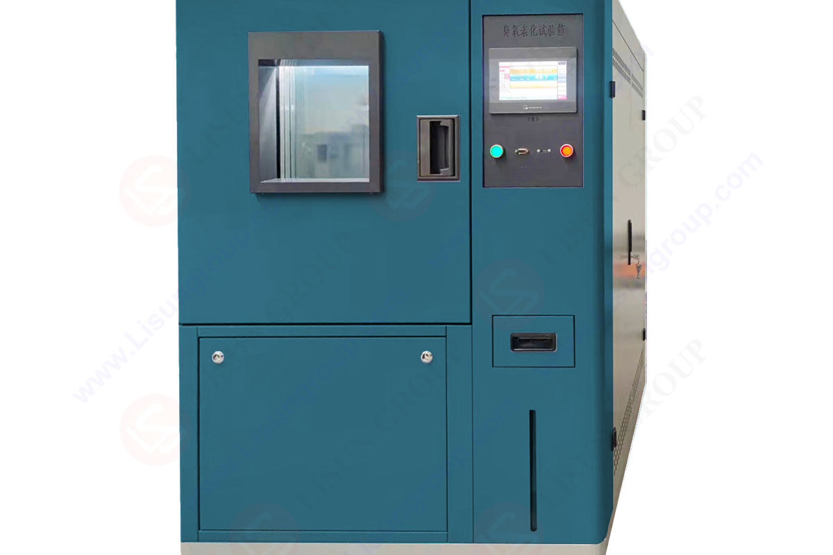 Briefly describe how ozone is generated in the ozone aging test chamber