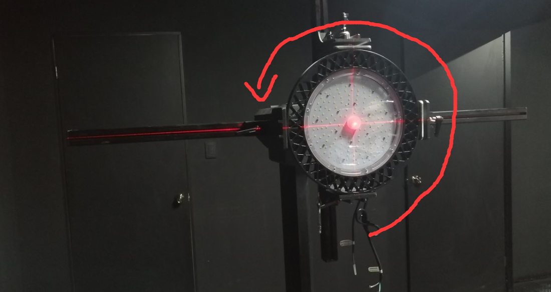 Pay attention to the lamp angle on the goniophotometer