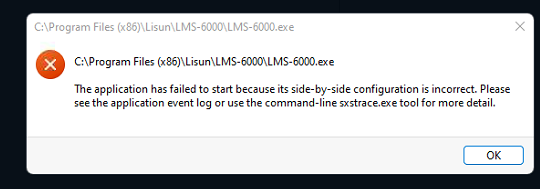 LMS-6000 software error message