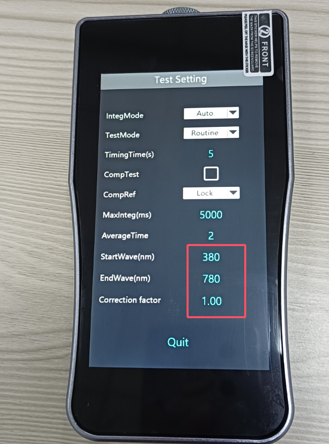 LMS-6000 wavelength range and correction factor