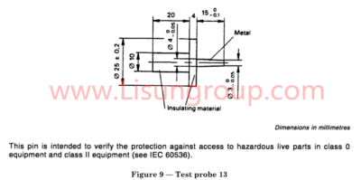 Test Probe 13 with Cable with standard EN 61032