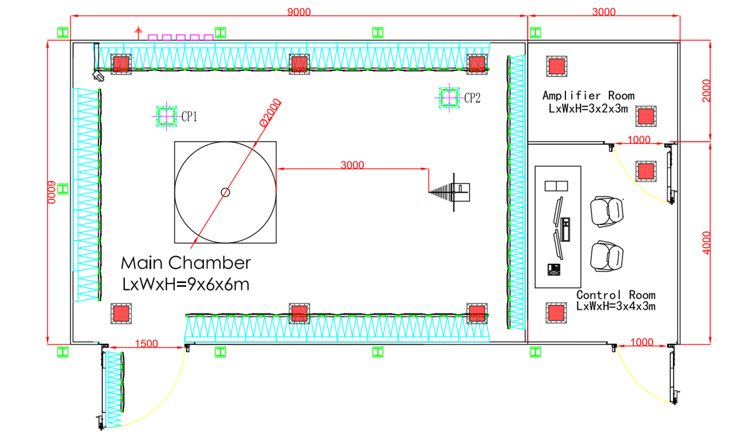 AC-3M/AC-F3M Anechoic Chamber Layout Design