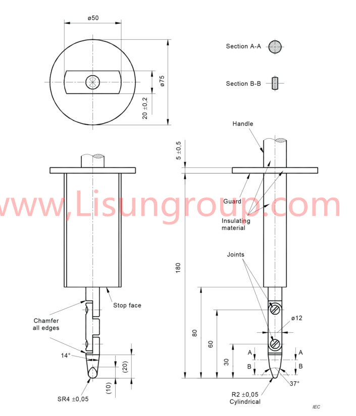 IEC 62368-1 UL Unjointed Finger Probe