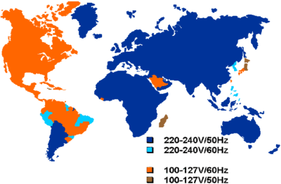 National input voltage, frequency and plug types in various countries 5 National input voltage, frequency and plug types in various countries