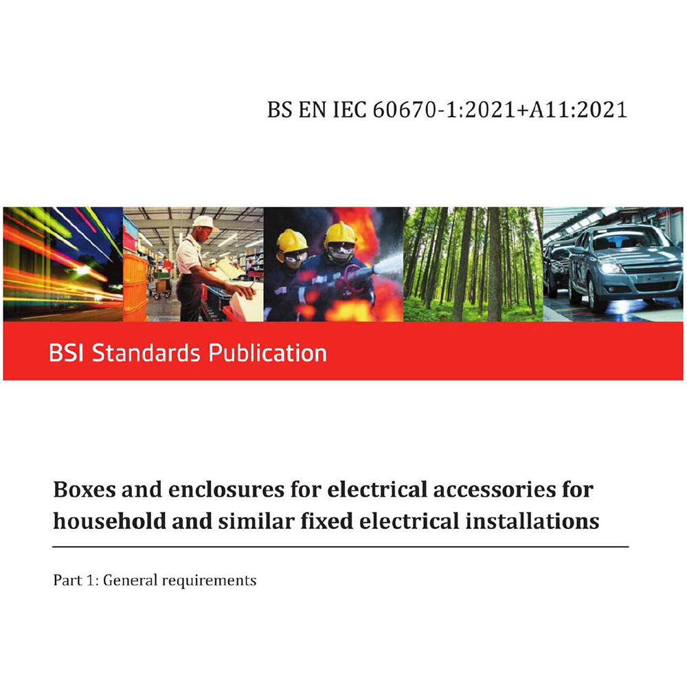IEC 60670-1 Kästen und Gehäuse für elektrisches Zubehör für den Hausgebrauch und ähnliche feste elektrische Anlagen