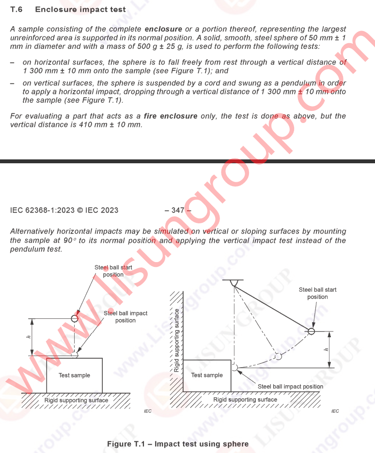 IEC 62368-1:2018 Annex T.6 Figure T.1 Steel Ball Impact Test For Enclosure 1 5Z42SGW84XA7X8KSUL3