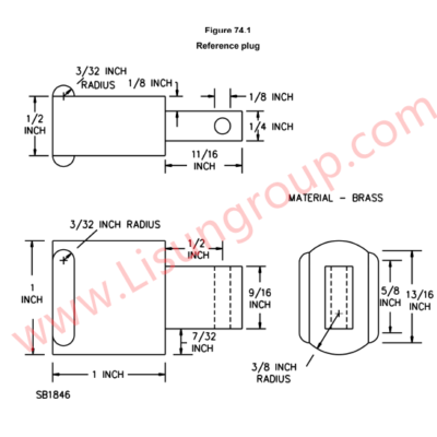 Reference Plug Gauge According to UL 498 Figure 74.1