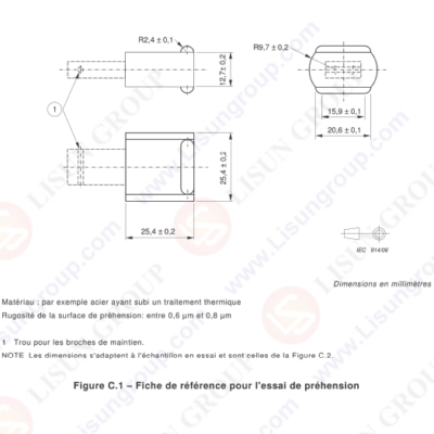Gauge for NF C 61-314 Figure C.1- Reference Sheet for the Grip Test