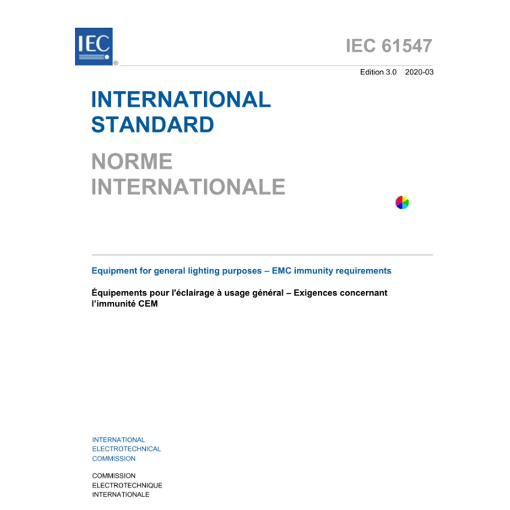 IEC 61547:2020 Equipment for general lighting purposes – EMC immunity requirements