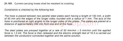 IEC 60335-2-2 Clause 21.101 Vacuum Cleaner Tube Compression Tester