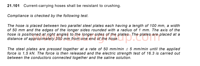 IEC 60335-2-2 Clause 21.101 Vacuum Cleaner Tube Compression Tester