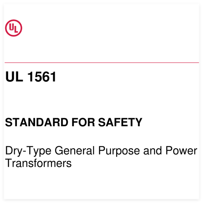UL 1561:2023 Dry-Type General Purpose and Power Transformers